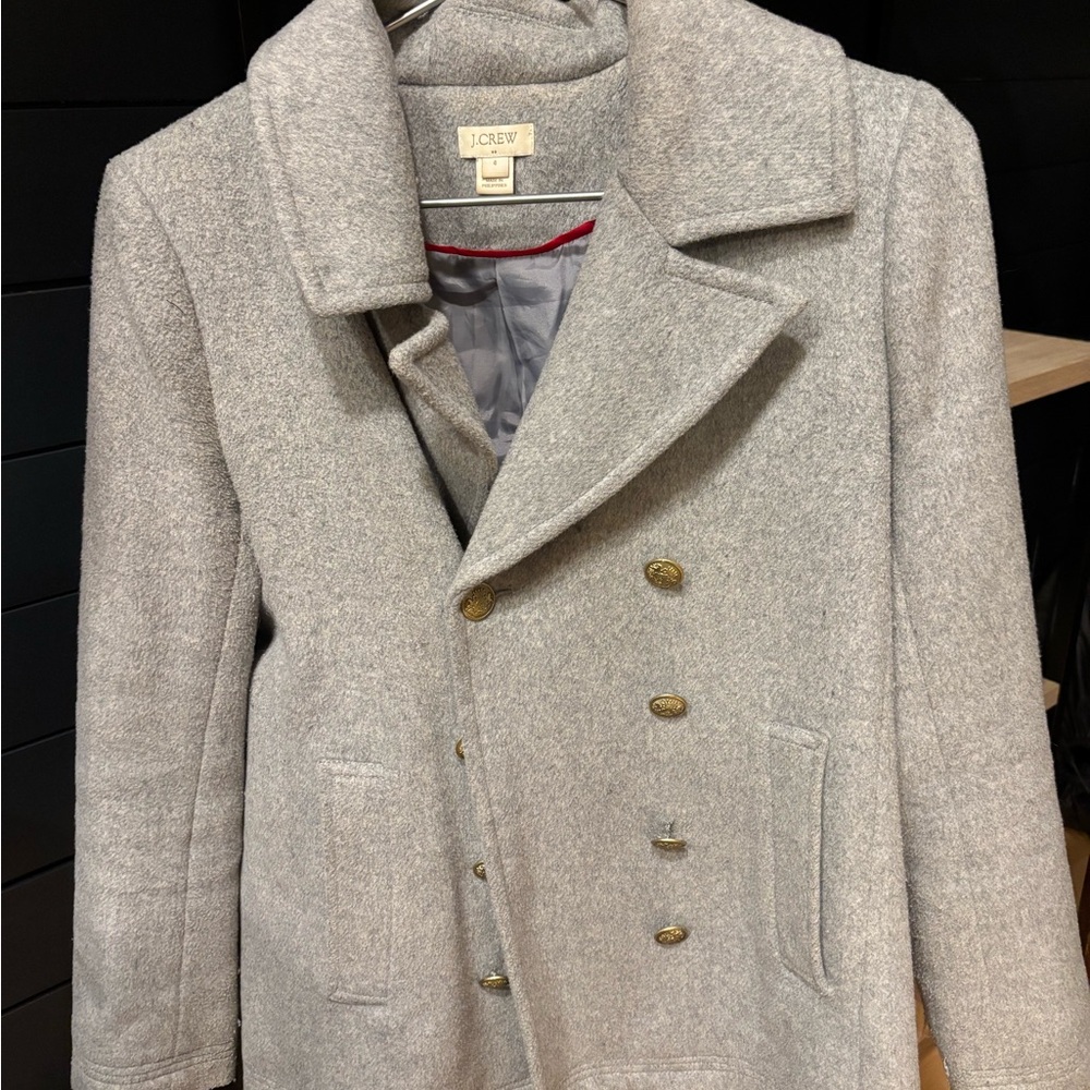 J. Crew Gray Wool Peacoat Classic Style